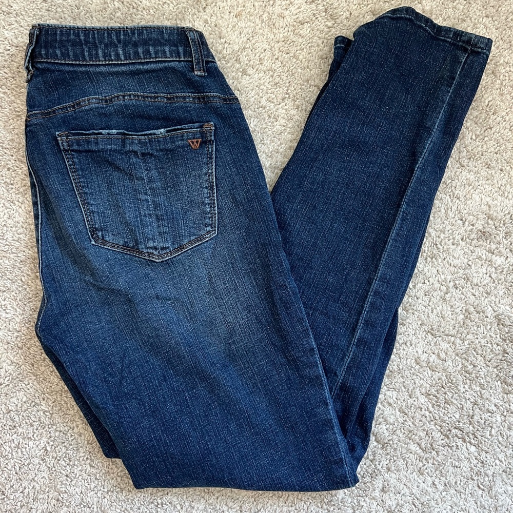 Wit & Wisdom distressed straight leg jean.